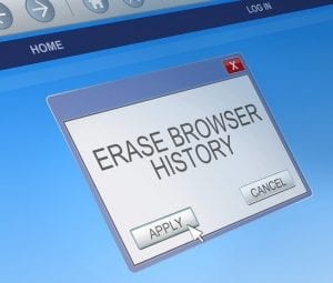 Delete browsing history concept.